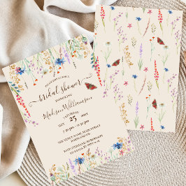 Boho Wildbloms inbjudan till Meadow & Butterfly