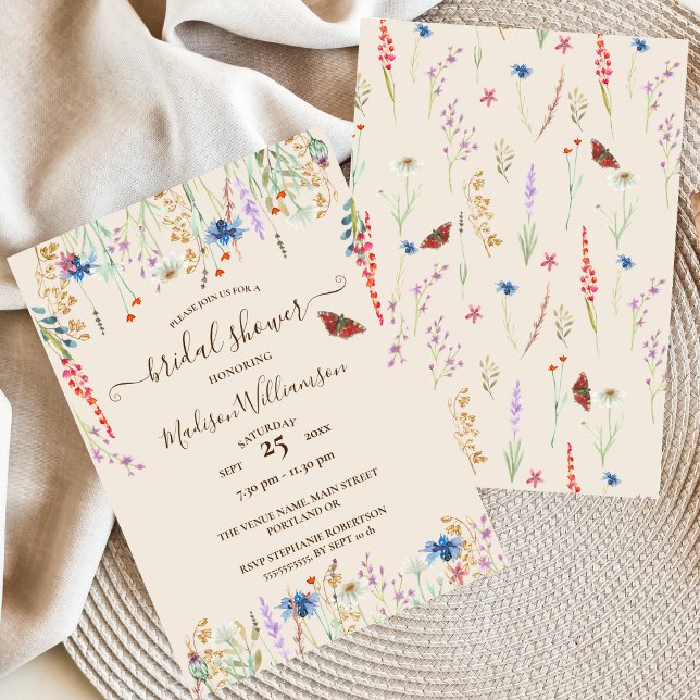 Boho Wildbloms inbjudan till Meadow & Butterfly (Skapare uppladdad)