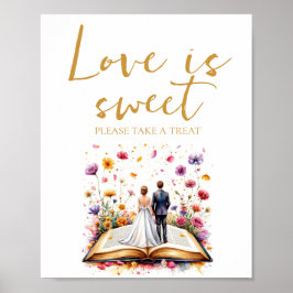 Boho Wildbloms Kärlek är Sweet Ta ett Treat-tecken Poster