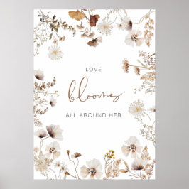 Boho Wildbloms Kärlek Blooms Poster