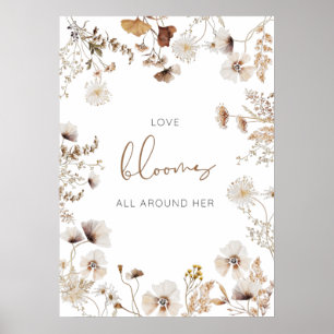 Boho Wildbloms Kärlek Blooms Poster