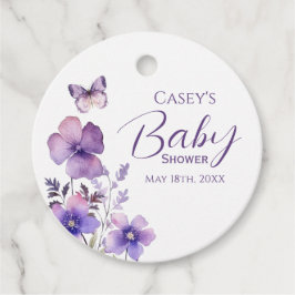 Boho Wildbloms Lila Butterfly Girl Baby Shower Gåvor Etiketter