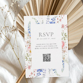 Boho Wildbloms minimalistiska Blommigt Bröllop OSA Kort