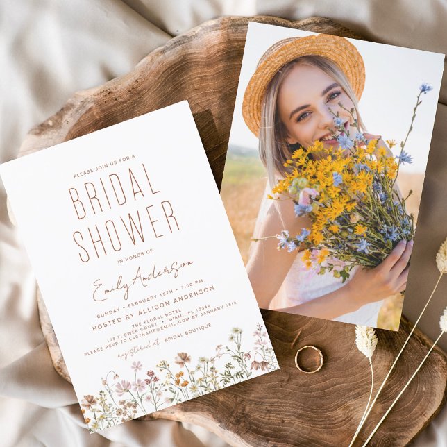 Boho Wildbloms Möhippa Fotoinbjudan (Skapare uppladdad)