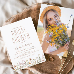 Boho Wildbloms Möhippa Fotoinbjudan Flygblad