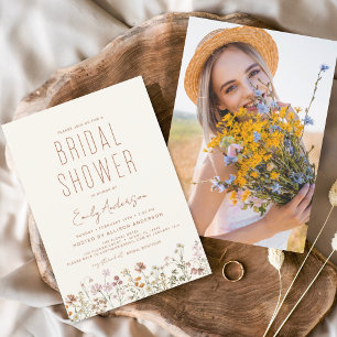 Boho Wildbloms Möhippa Fotoinbjudan Flygblad
