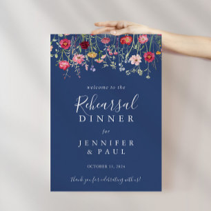 Boho Wildbloms Rehearsal Middag Välkommen Poster