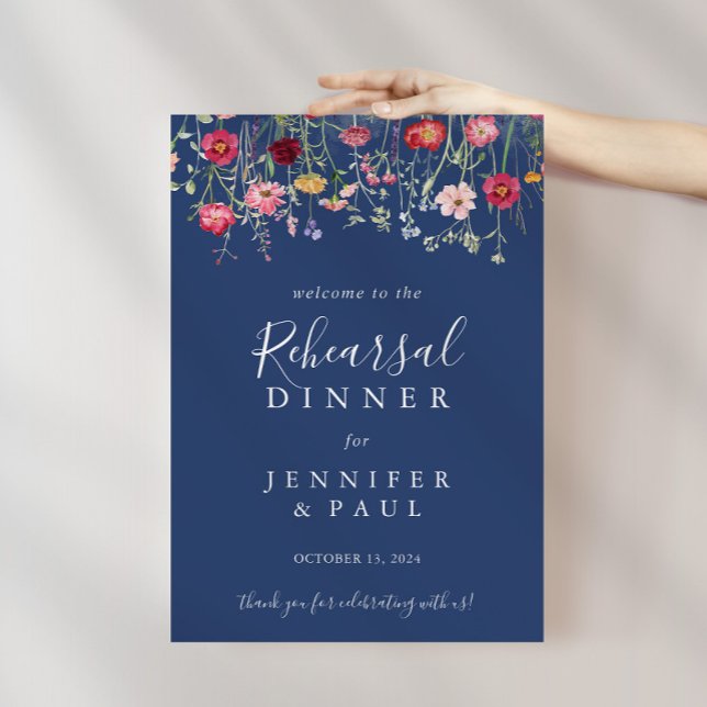 Boho Wildbloms Rehearsal Middag Välkommen Poster (Skapare uppladdad)