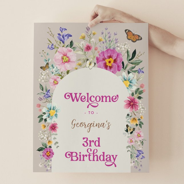 Boho Wildbloms tredje födelsedag Poster (Skapare uppladdad)