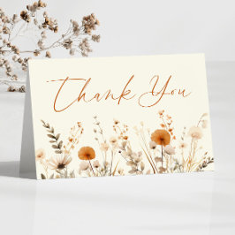Boho Wildbloms Vild Flowers Blommigt Baby Shower Tack Kort