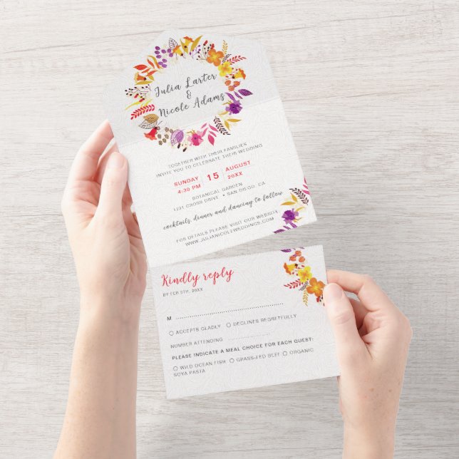 Boho Wildblomsinfektion Utandning Bröllop (Tearaway)