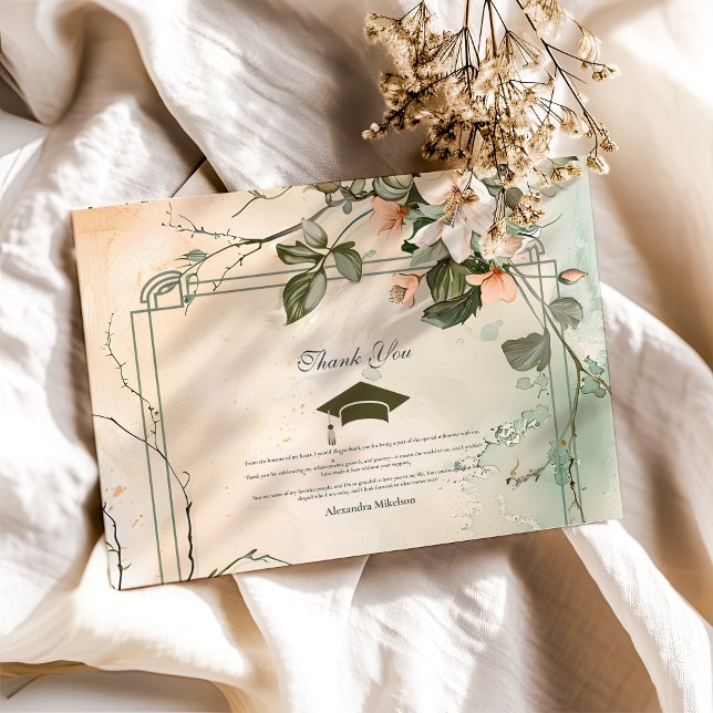 Boho WildblomStudentfest Tack Kort (Skapare uppladdad)