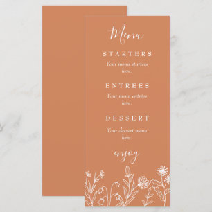 Boho wildblomteracotta bröllop meny