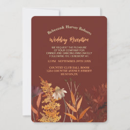 Boho WildblomTerracotta Autumn Fall Wedding Inbjudningar