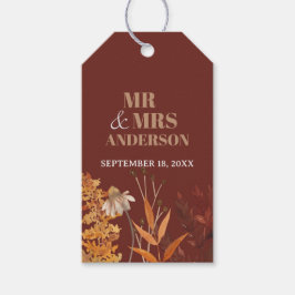 Boho WildblomTerracotta Autumn Fall Wedding Presentetikett