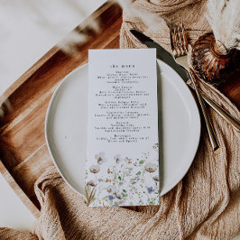 Boho Wildblomu Bröllop Menu