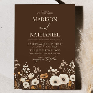 Boho WildblomVild Flower Blommigt Garden Wedding Inbjudningar