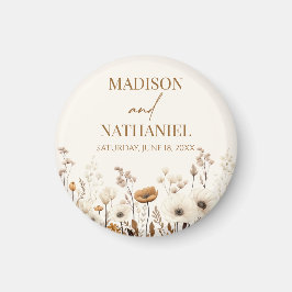 Boho WildblomVild Flower Blommigt Garden Wedding Magnet