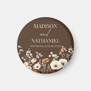 Boho WildblomVild Flower Blommigt Garden Wedding Magnet