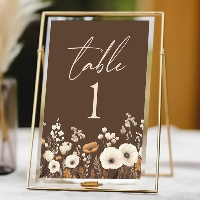 Boho WildblomVild Flowers Blommigt Garden Wedding Bordsnummer (Skapare uppladdad)