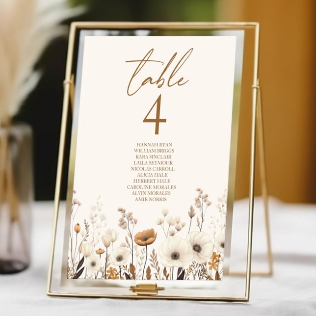 Boho WildblomVild Flowers Blommigt Garden Wedding Bordsnummer (Skapare uppladdad)