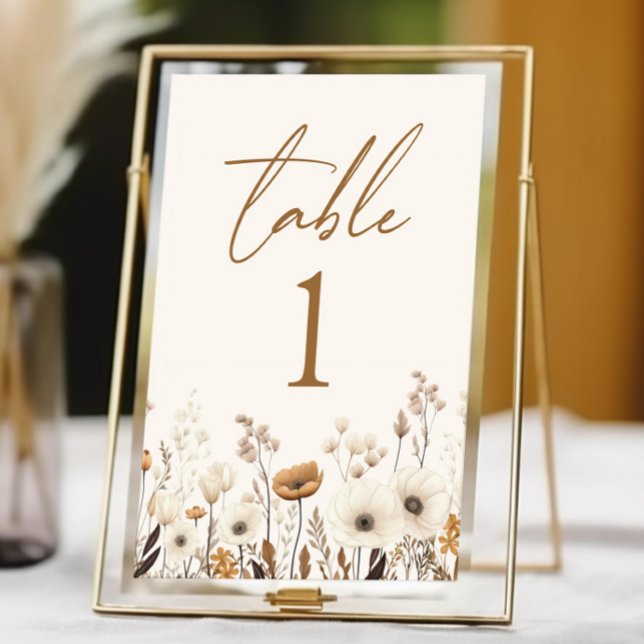 Boho WildblomVild Flowers Blommigt Garden Wedding Bordsnummer (Skapare uppladdad)