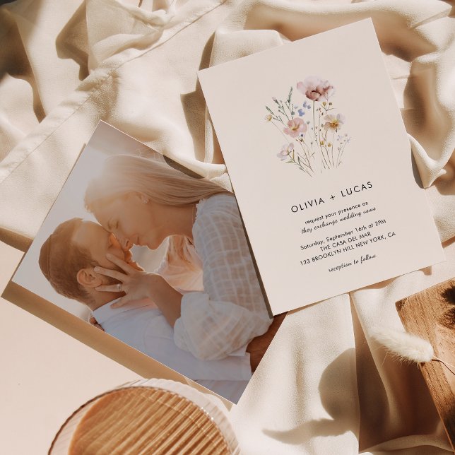 Boho WildblomWhispers bröllopsinbjudan Inbjudningar (Skapare uppladdad)