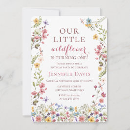 Boho Wildflower 1-års födelsedagsinbjudan Inbjudningar