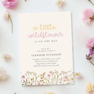 Boho Wildflower Baby Shower Inbjudan