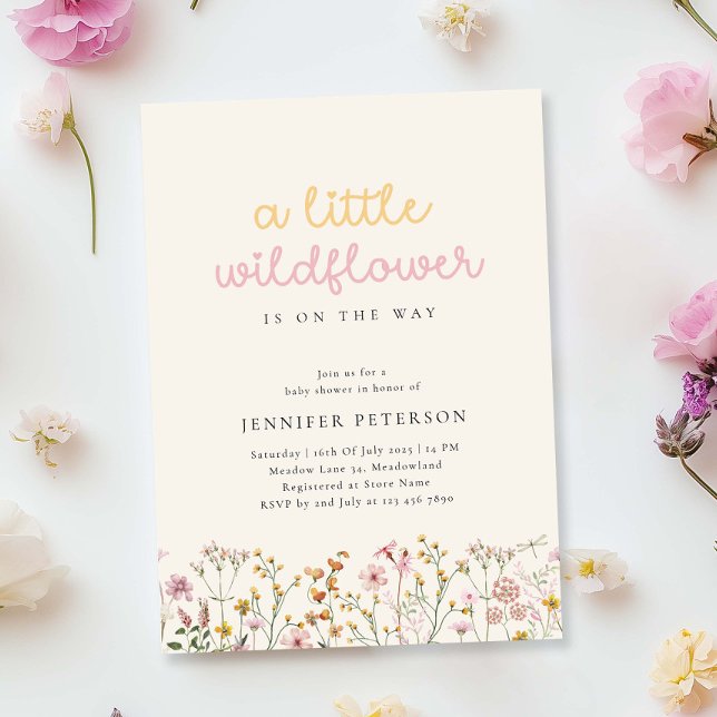 Boho Wildflower Baby Shower Inbjudan (Skapare uppladdad)