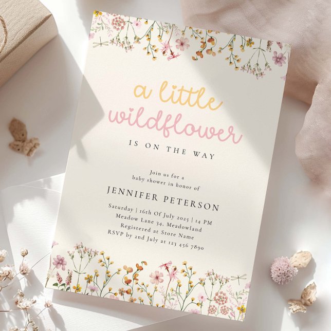 Boho Wildflower Barnrumsinbjudan Inbjudningar (Skapare uppladdad)