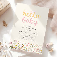 Boho Wildflower Barnrumsinbjudan