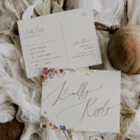 Boho Wildflower | Beige Meny Val RSVP Postkort