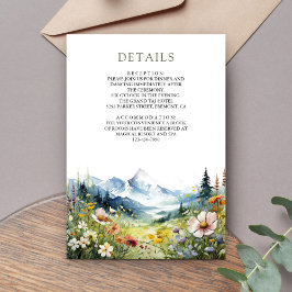 Boho Wildflower Bergsäng Bröllopsdetaljer Tilläggskort