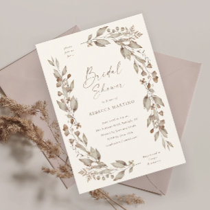 Boho Wildflower Blommig Bröllop Bröllopsdusch Inbjudningar