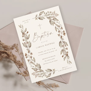 Boho Wildflower Blommig Könsneutral Dopceremoni