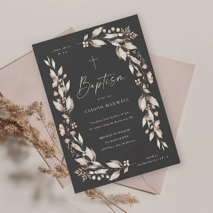 Boho Wildflower Blommig Könsneutral Dopceremoni Inbjudningar
