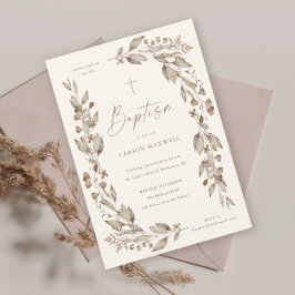Boho Wildflower Blommig Könsneutral Dopceremoni Inbjudningar