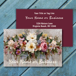 Boho Wildflower Blomsterarrangemang Visitkort