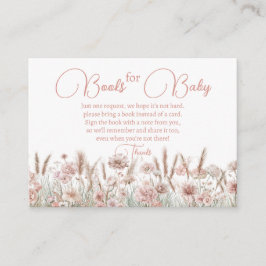 Boho Wildflower Books for Baby Card | Neutral Baby Tilläggskort