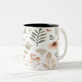 Boho Wildflower Botanical Mug Två-Tonad Mugg