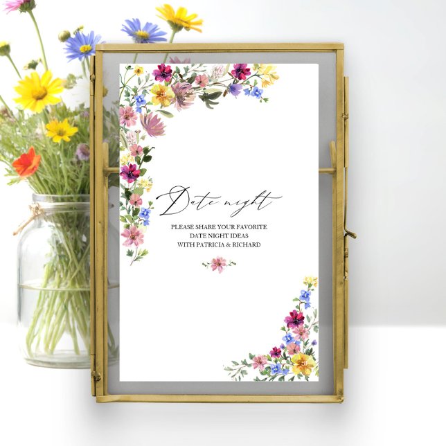 Boho Wildflower Bröllopsdusch Datum Natt Kruka Sky Poster (Skapare uppladdad)