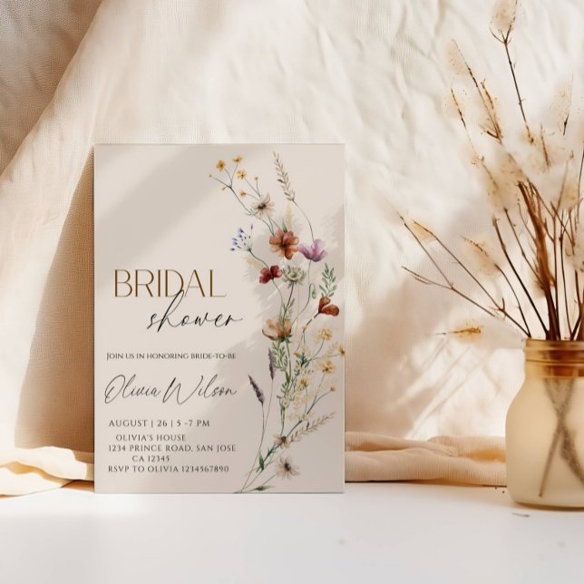 Boho Wildflower Bröllopsdusch - Rustik Trädgård me Inbjudningar (Skapare uppladdad)