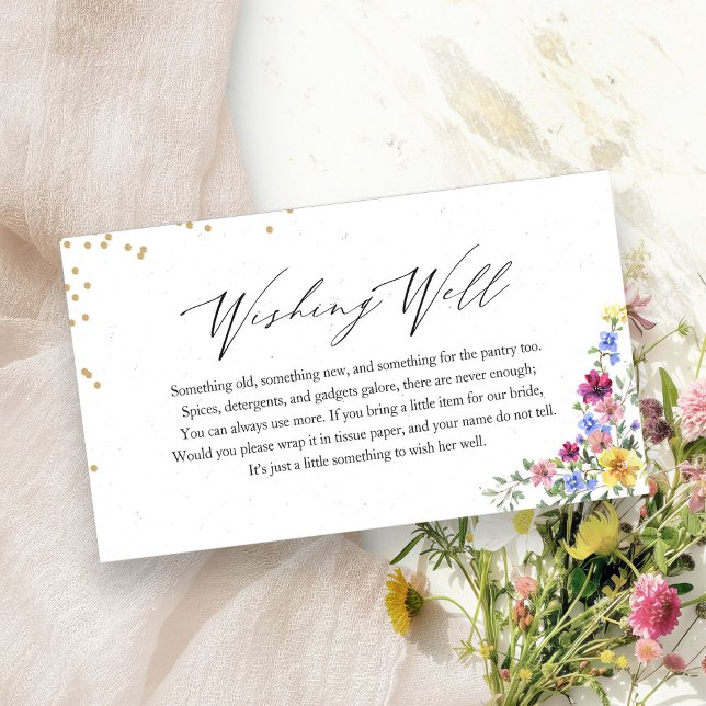 Boho Wildflower Bröllopsfest Önskebrunn Infogning Tilläggskort (Skapare uppladdad)