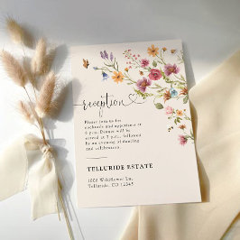 Boho Wildflower Bröllopsmottagning Inneslutande Ko Tilläggskort