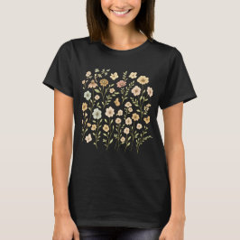 Boho Wildflower & Butterfly Tee  Soft Sage Green 