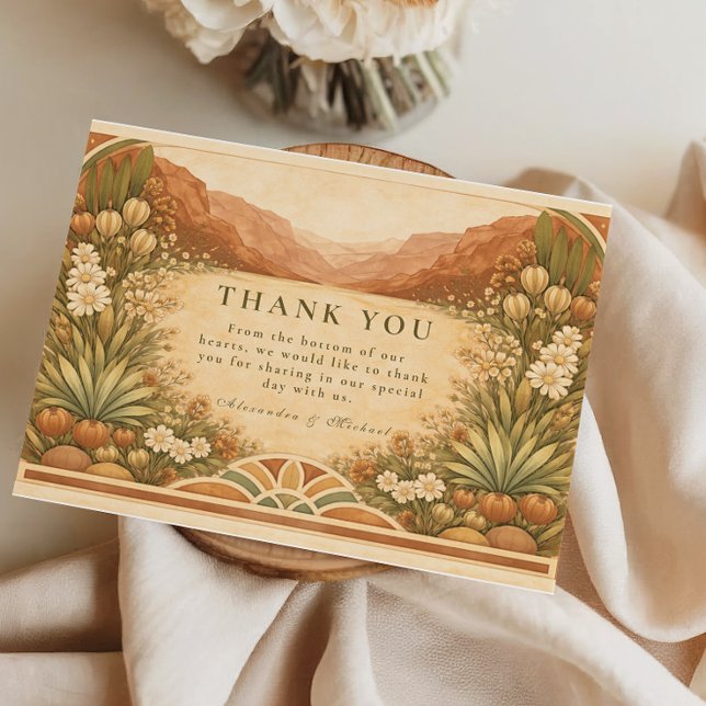 Boho Wildflower Desert Wedding Tack Kort (Skapare uppladdad)