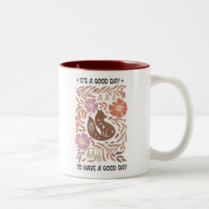 Boho Wildflower Det Är En Bra Dag Att Ha En Bra Da Två-Tonad Mugg