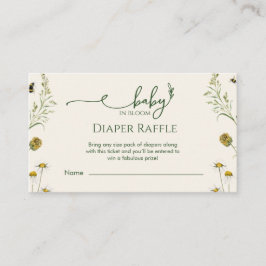 Boho Wildflower Diaper Raffle Enclosure Card  Tilläggskort