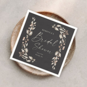 Boho Wildflower Elegant Bröllop Bröllopsdusch Pappersservett